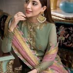Heavy Embroidered Chiffon 3-Piece Suit with 4-Side Embroidered Dupatta