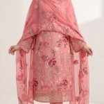 Embroidered Lawn 3-Piece Suit with Embroidered Chiffon Dupatta