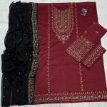 Heavy Sequence Embroidered Lawn 3-Piece Suit with Bamber Chiffon Dupatta