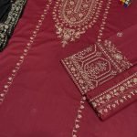 Heavy Sequence Embroidered Lawn 3-Piece Suit with Bamber Chiffon Dupatta