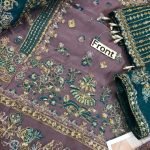Embroidered Chiffon 3-Piece Suit with Ready-to-Wear Net Dupatta