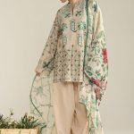 Embroidered Front Dhanak 3-Piece Suit with Digital Printed Shawl