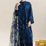 Heavy Embroidered Airjet Dhanak 3-Piece Suit with Digital Shawl