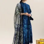 Heavy Embroidered Airjet Dhanak 3-Piece Suit with Digital Shawl