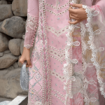 Chikankari Embroidered Lawn 3-Piece Suit with Printed Diamond Dupatta