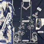 Cross Stitch Embroidered Dhanak 3-Piece Suit with Digital Shawl