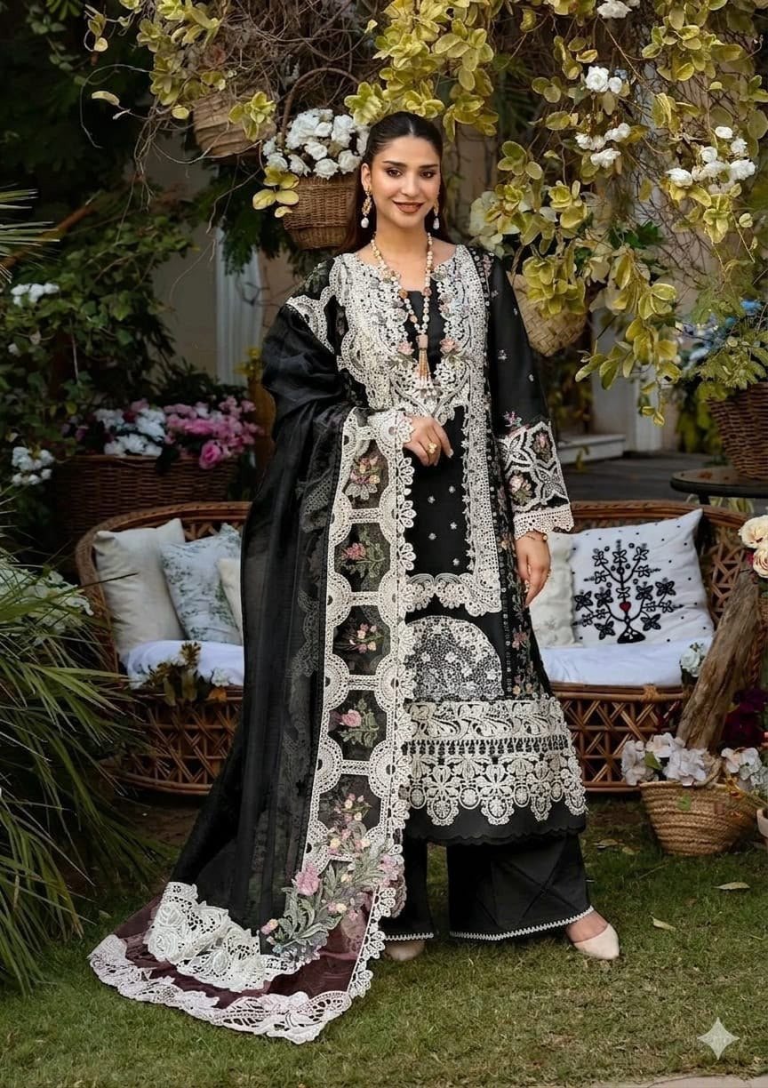 Cutwork Embroidered Lawn 3-Piece Suit with Khaddi Net Dupatta