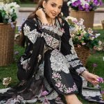 Embroidered Lawn 3-Piece Suit with Printed Diamond Dupatta
