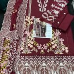 Embroidered Festive Lawn 3-Piece Suit with Ready-to-Wear Bamber Dupatta