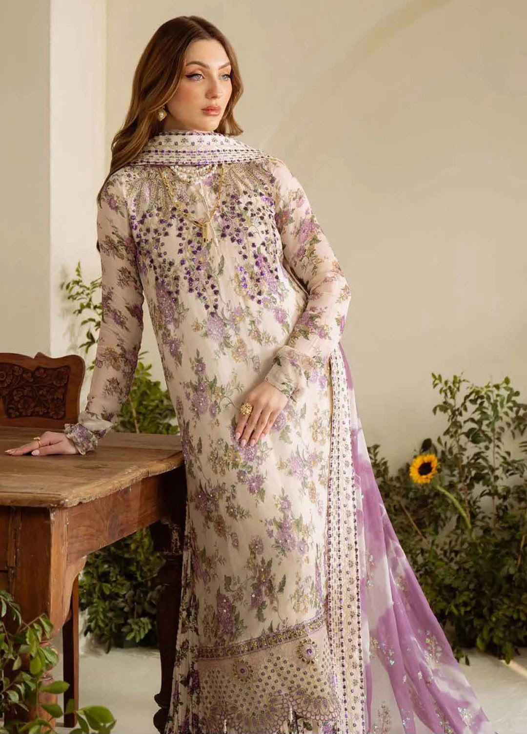 Luxury Printed Silk 3-Piece Suit with Digital Silk Dupatta