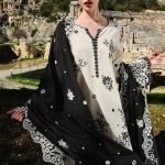 Cutwork Embroidered Border Dhanak 3-Piece Suit with Heavy Shawl