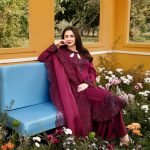 Sequence Embroidered Dhanak 3-Piece Suit with Heavy Embroidered Shawl
