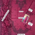 Sequence Embroidered Dhanak 3-Piece Suit with Heavy Embroidered Shawl