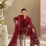 Heavy Embroidered Airjet Lawn 3-Piece Suit with Voile Printed Dupatta