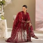 Heavy Embroidered Airjet Lawn 3-Piece Suit with Voile Printed Dupatta