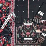 All-Over Embroidered Dhanak 3-Piece Suit with Digital Printed Shawl