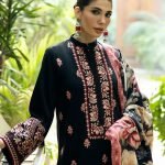 Classic Embroidered Dhanak 3-Piece Suit with Digital Printed Shawl
