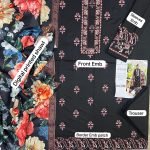 Classic Embroidered Dhanak 3-Piece Suit with Digital Printed Shawl